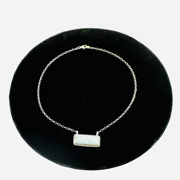 Kingman Turquoise & Sterling Silver Pendant Necklace—Navajo artist Johnny Dixon - Picture 9 of 10